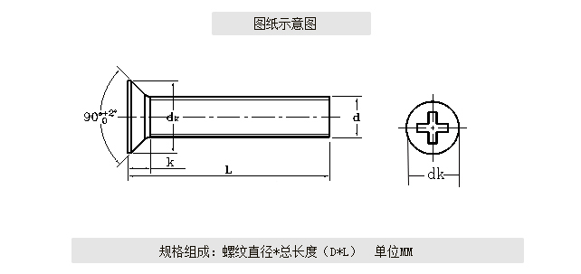 GB819不銹鋼十字槽沉頭螺絲 平頭螺栓規格