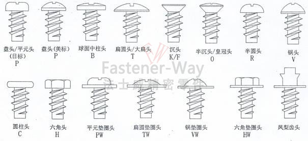 不同頭型螺絲-簡圖-水印