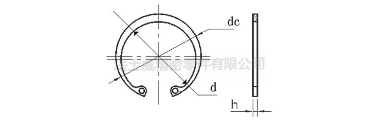 GB893.1孔卡孔用擋圈 碳鋼發黑C型孔用卡簧7_規格