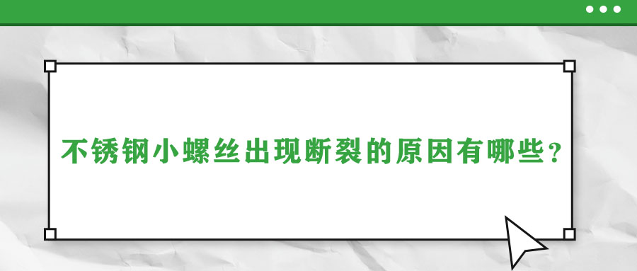 不銹鋼小螺絲出現斷裂的原因有哪些？